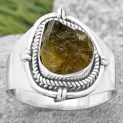 Natural Rare Kornerupine Rough Ring size-8.5 R-1539 SDR196635