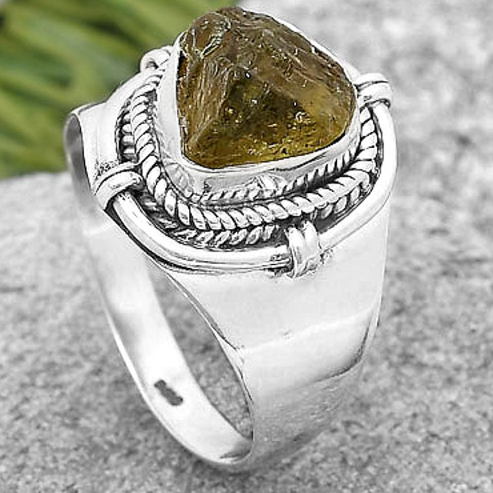 Natural Rare Kornerupine Rough Ring size-8.5 R-1539 SDR196635