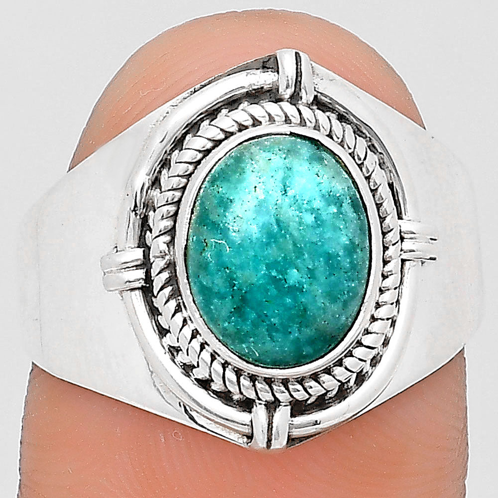 Natural Paraiba Amazonite Ring size-8.5 R-1539 SDR196636