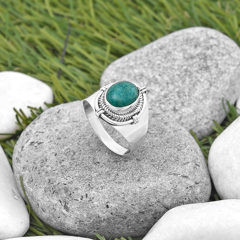 Natural Paraiba Amazonite Ring size-8.5 R-1539 SDR196636