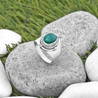 Natural Paraiba Amazonite Ring size-8.5 R-1539 SDR196636
