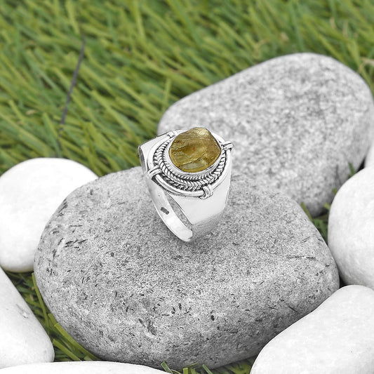 Natural Green Kyanite Rough - India Ring size-9 R-1539 SDR196648