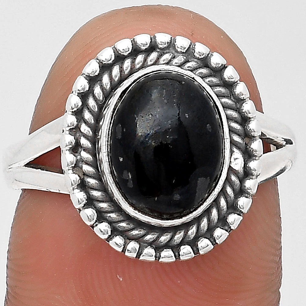 Natural Nuummite Ring size-7.5 R-1447 SDR196706