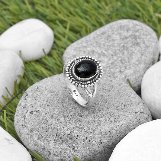 Natural Nuummite Ring size-7.5 R-1447 SDR196706