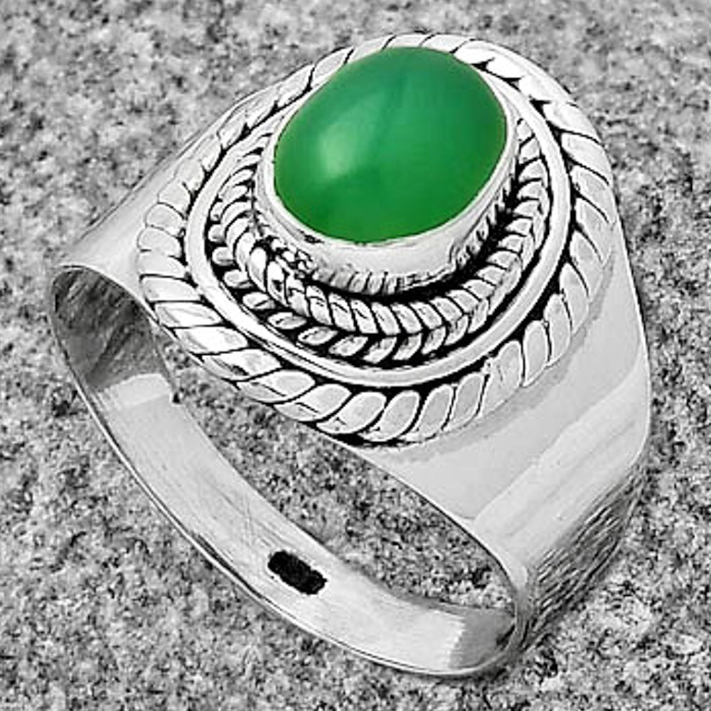 Natural Chrysoprase - Australia Ring size-7 R-1278 SDR197072