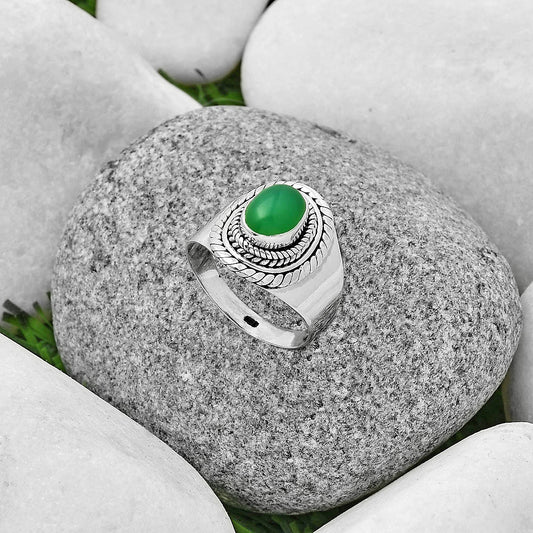 Natural Chrysoprase - Australia Ring size-7 R-1278 SDR197072