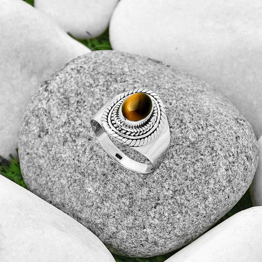 Natural Tiger Eye - Africa Ring size-7.5 R-1278 SDR197077