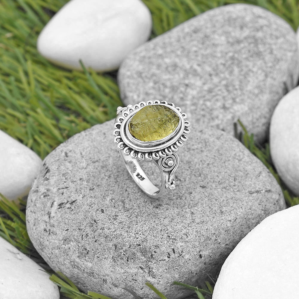 Natural Green Kyanite Rough - India Ring size-7 R-1527 SDR197287