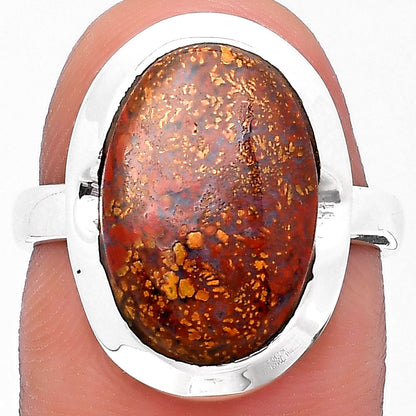 Natural Red Moss Agate Ring size-7.5 R-1059 SDR197322