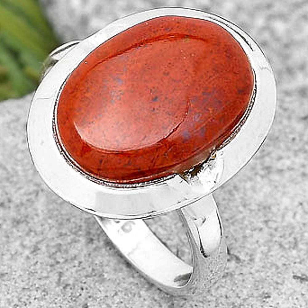 Natural Red Moss Agate Ring size-8.5 R-1059 SDR197342
