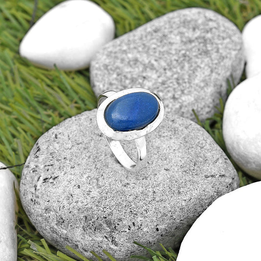 Natural Blue Quartz Ring size-9 R-1059 SDR197348