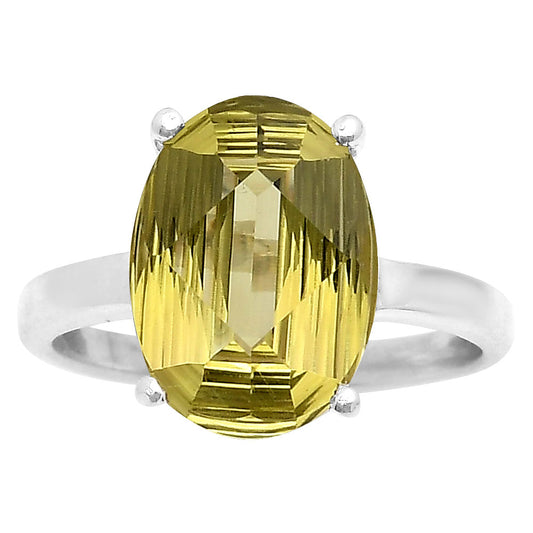 Lab Created Lemon Quartz Ring size-7.5 R-1019 SDR197617