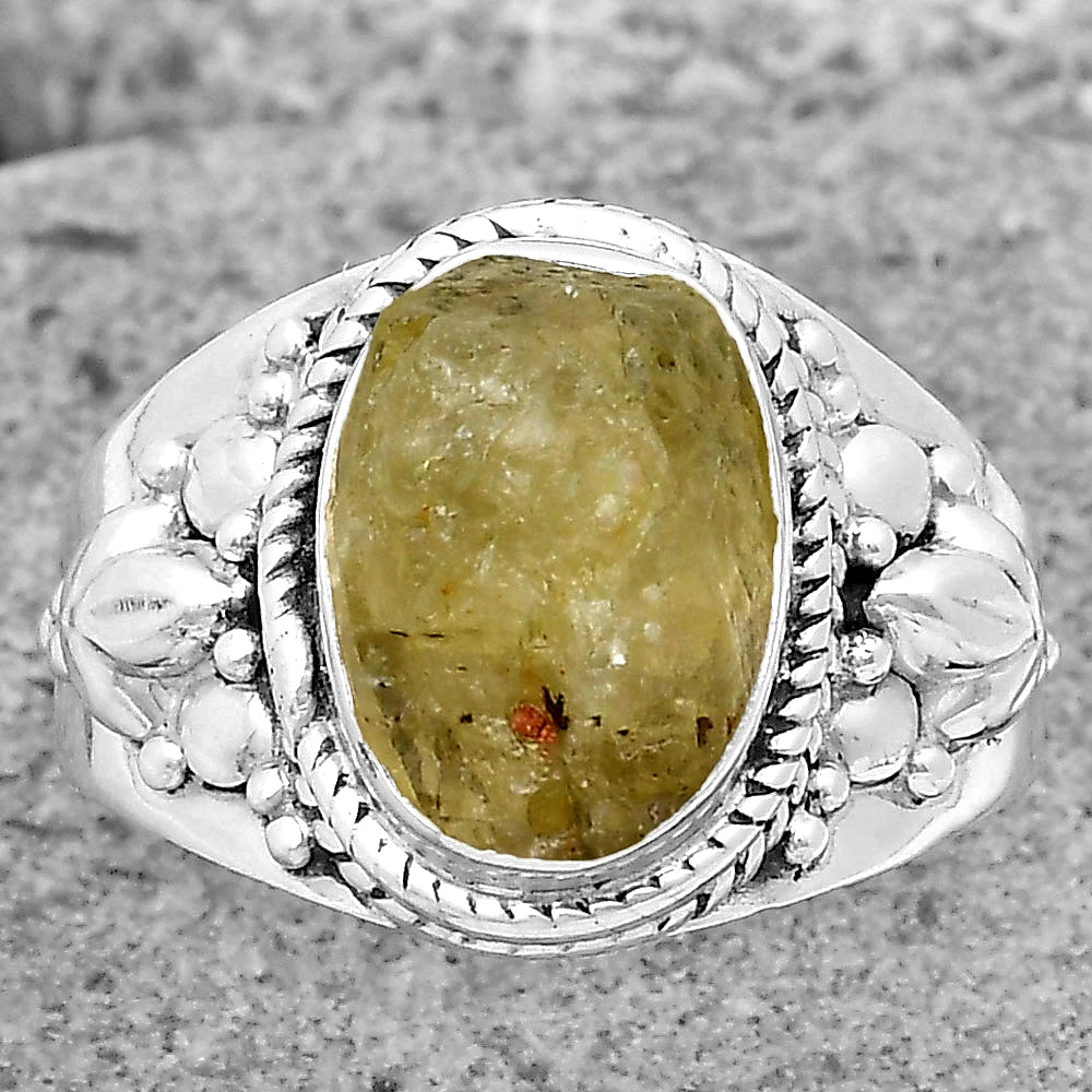 Natural Green Kyanite Rough India Ring size-8.5 R-1277 SDR198537