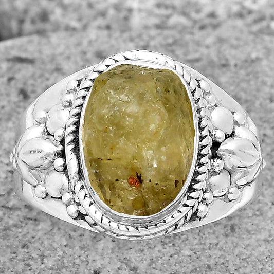 Natural Green Kyanite Rough India Ring size-8.5 R-1277 SDR198537