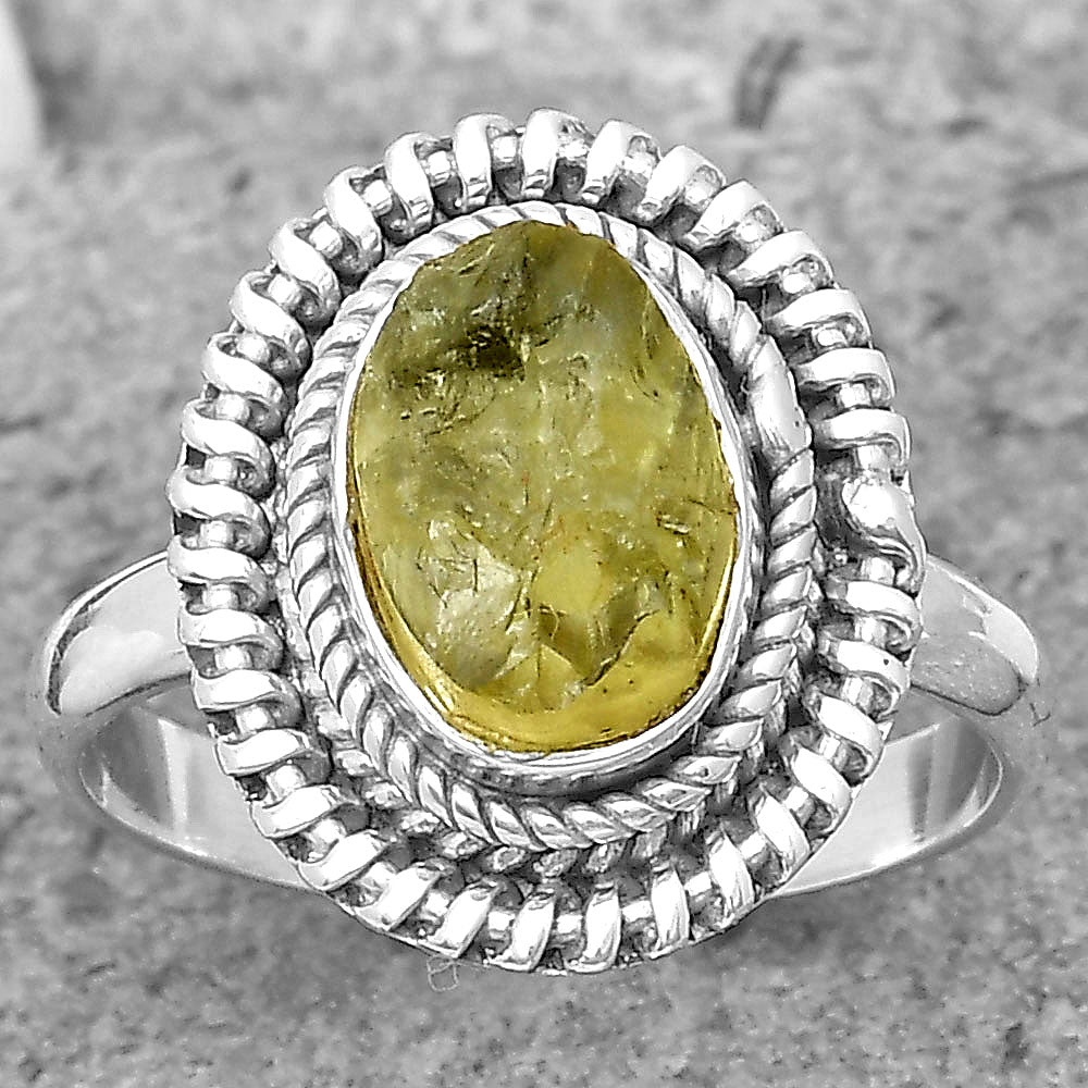 Natural Green Kyanite Rough India Ring size-8.5 R-1279 SDR199812