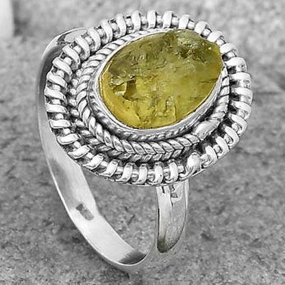 Natural Green Kyanite Rough India Ring size-8.5 R-1279 SDR199812