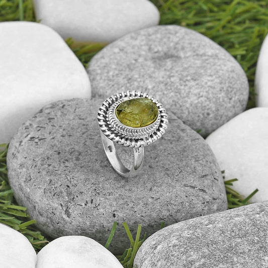 Natural Green Kyanite Rough - India Ring size-7 R-1279 SDR199830