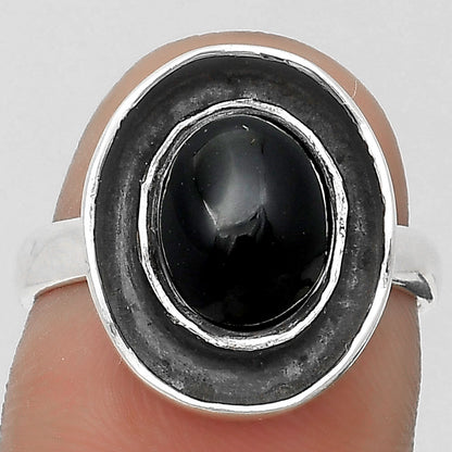 Natural Black Onyx - Brazil Ring size-7 R-1468 SDR199984