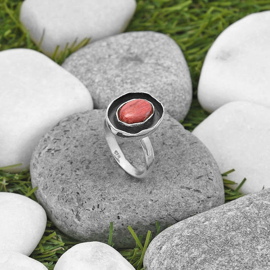 Natural Pink Tulip Quartz Ring size-8 R-1468 SDR199991