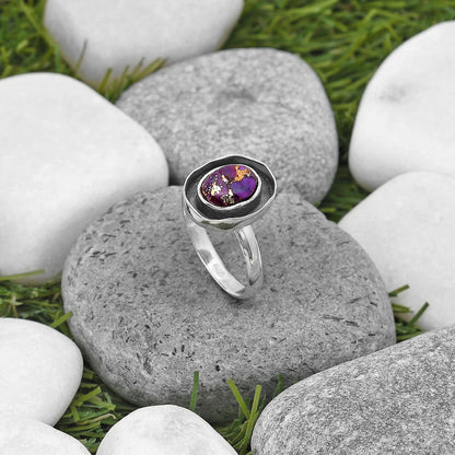 Copper Purple Turquoise - Arizona Ring size-9 R-1468 SDR199993