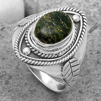 Natural Green Fuchsite Ring size-8 R-1258 SDR200039