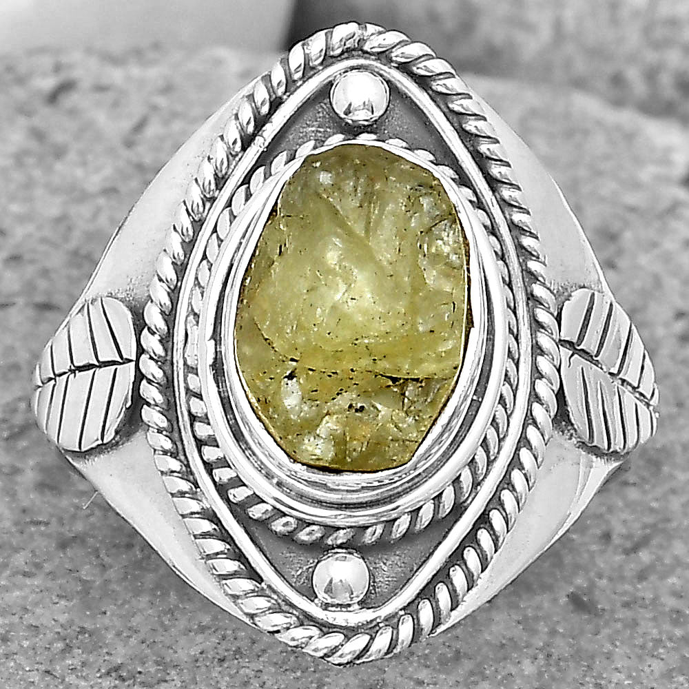 Natural Green Kyanite Rough India Ring size-7.5 R-1258 SDR200044