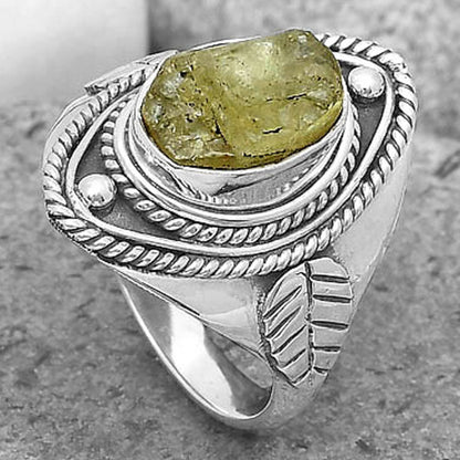 Natural Green Kyanite Rough India Ring size-7.5 R-1258 SDR200044