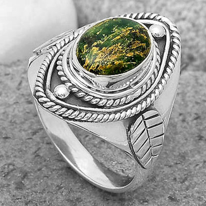 Natural Green Fuchsite Ring size-8 R-1258 SDR200046