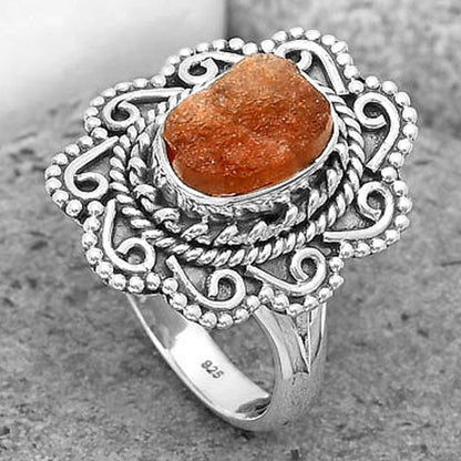 Natural Sunstone Rough Ring size-8 R-1322 SDR200118