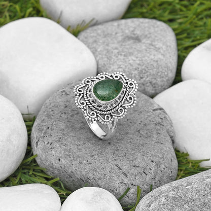 Natural Green Aventurine Ring size-7.5 R-1322 SDR200119