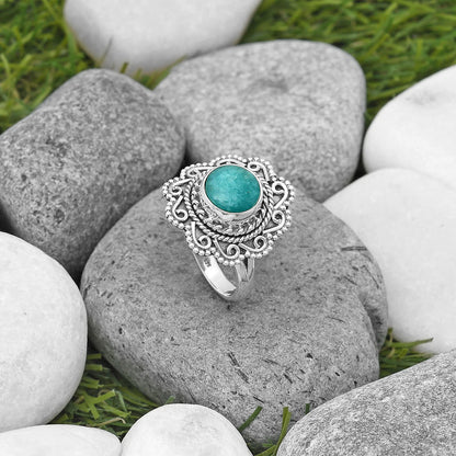 Natural Paraiba Amazonite Ring size-9 R-1322 SDR200122