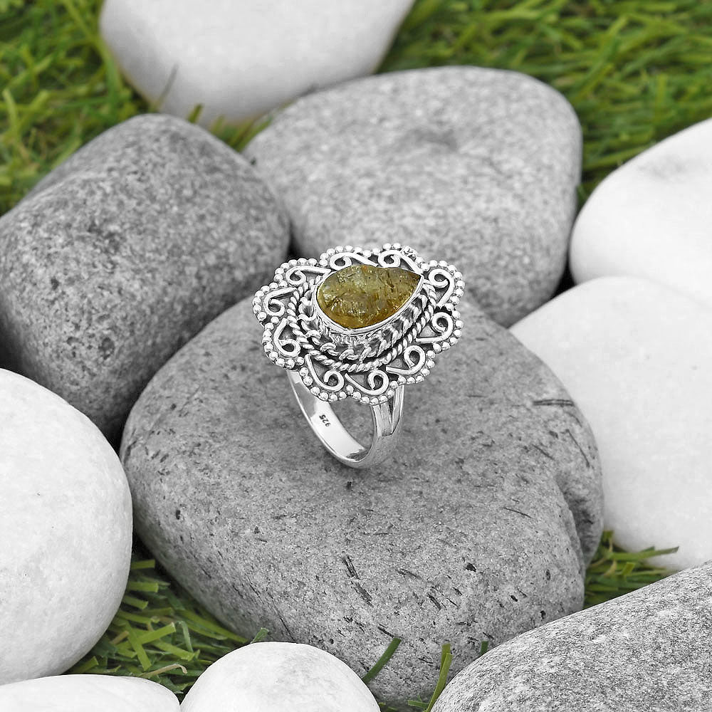 Natural Rare Kornerupine Rough Ring size-8 R-1322 SDR200125