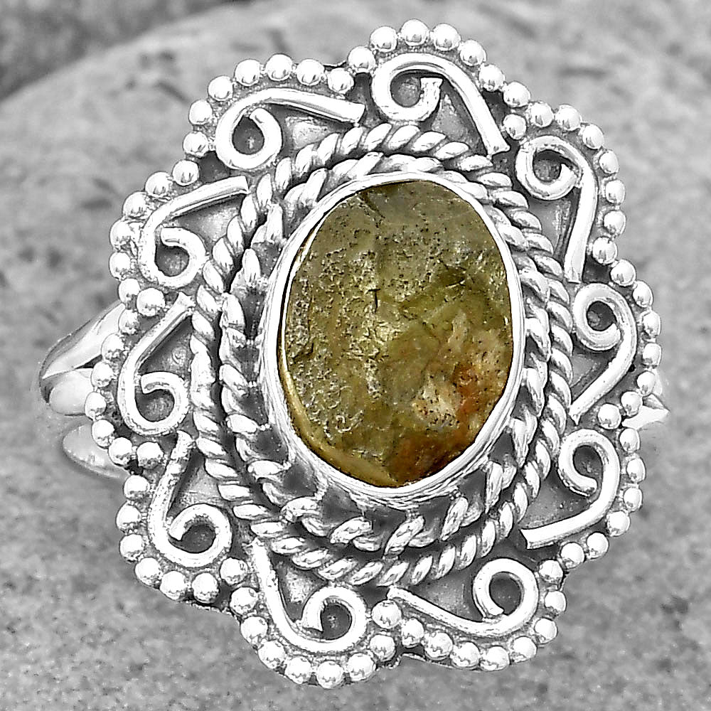 Natural Rare Kornerupine Rough Ring size-8.5 R-1322 SDR200130