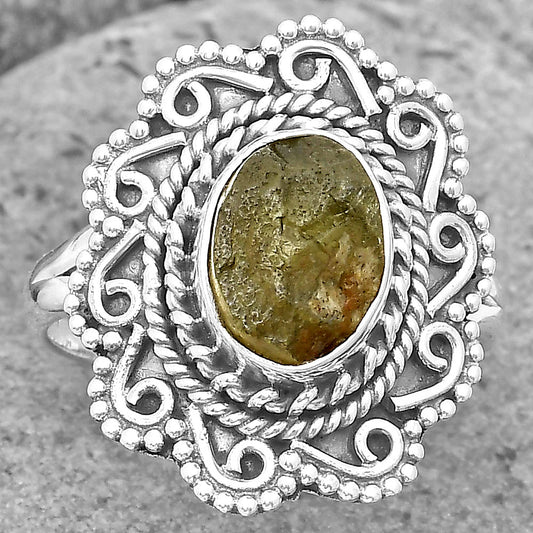 Natural Rare Kornerupine Rough Ring size-8.5 R-1322 SDR200130