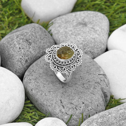 Natural Rare Kornerupine Rough Ring size-8.5 R-1322 SDR200130