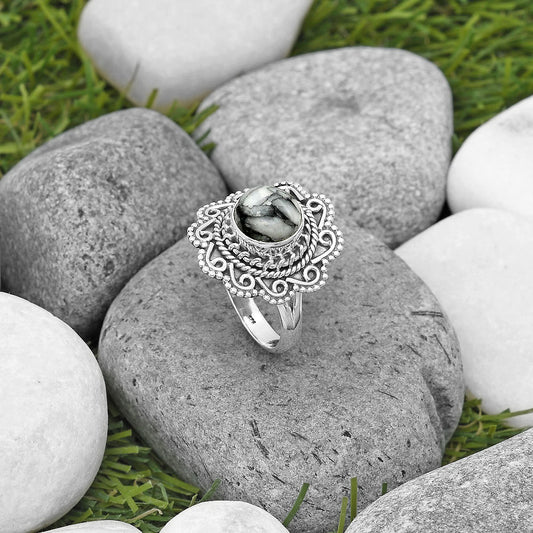 Natural Pinolith Stone Ring size-8 R-1322 SDR200133