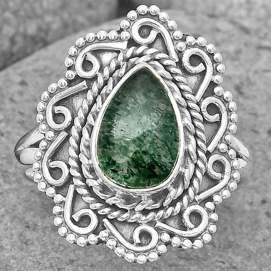 Natural Green Aventurine Ring size-8.5 R-1322 SDR200138