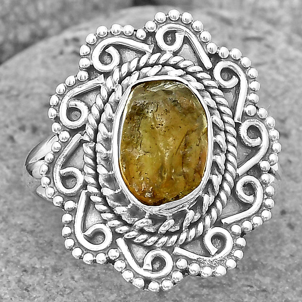 Natural Rare Kornerupine Rough Ring size-7.5 R-1322 SDR200144