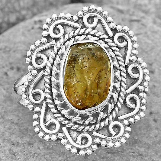 Natural Rare Kornerupine Rough Ring size-7.5 R-1322 SDR200144