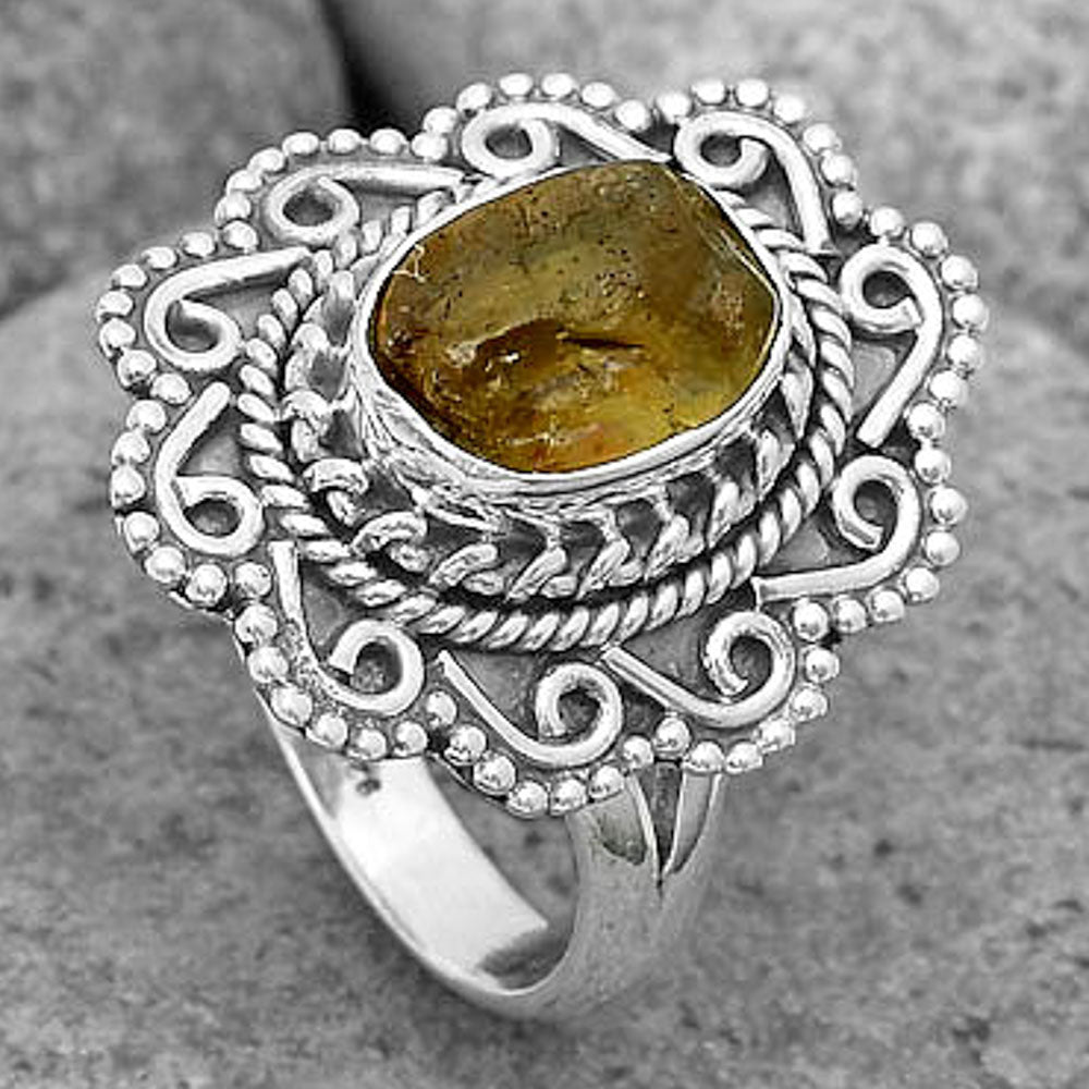 Natural Rare Kornerupine Rough Ring size-7.5 R-1322 SDR200144