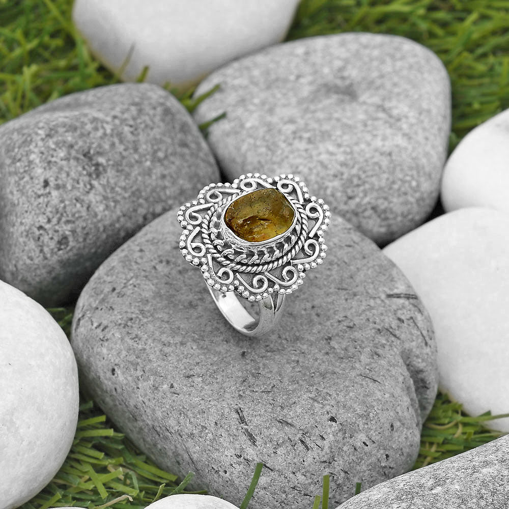 Natural Rare Kornerupine Rough Ring size-7.5 R-1322 SDR200144