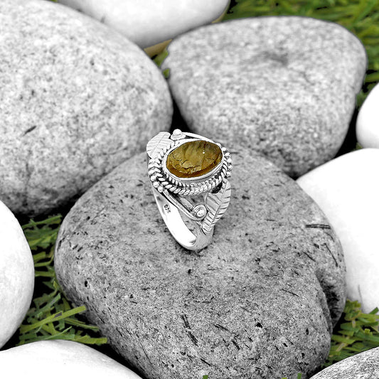 Natural Rare Kornerupine Rough Ring size-7 R-1272 SDR200196