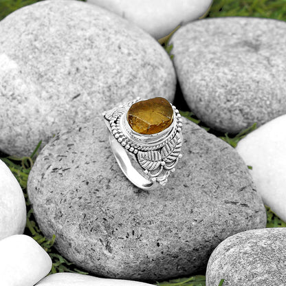 Natural Rare Kornerupine Rough Ring size-8 R-1387 SDR200234