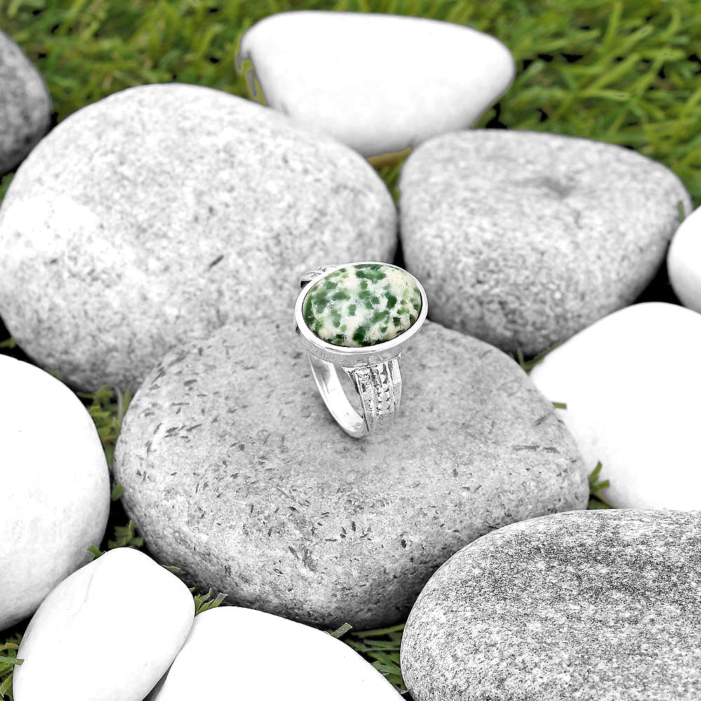 Natural Dioptase Ring size-7 R-1163 SDR200561