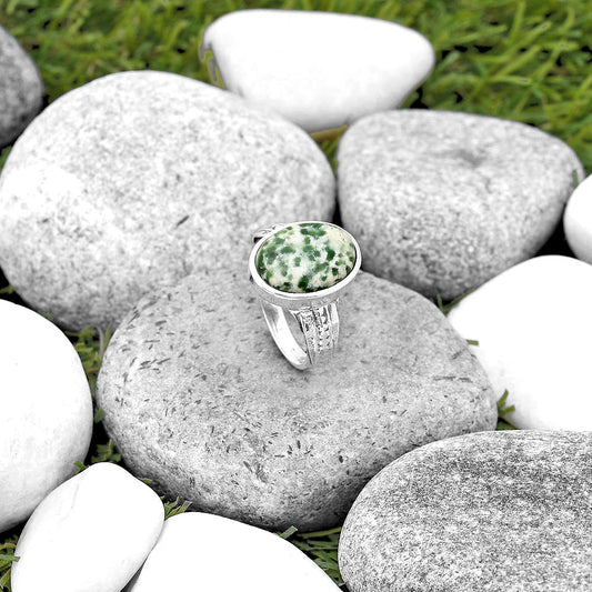 Natural Dioptase Ring size-7 R-1163 SDR200561