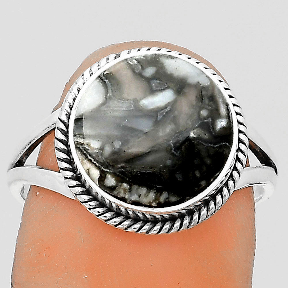 Natural Mexican Cabbing Fossil Ring size-9 R-1010 SDR200862