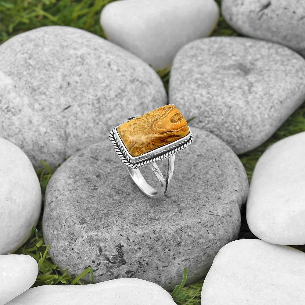 Natural Rock Calcy Ring size-9 R-1010 SDR200878