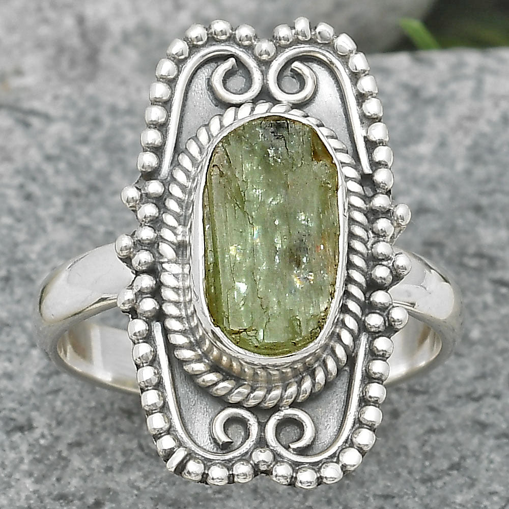Natural Green Kyanite Rough - India Ring size-7 R-1441 SDR201604