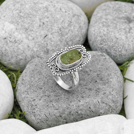 Natural Green Kyanite Rough - India Ring size-7 R-1441 SDR201604