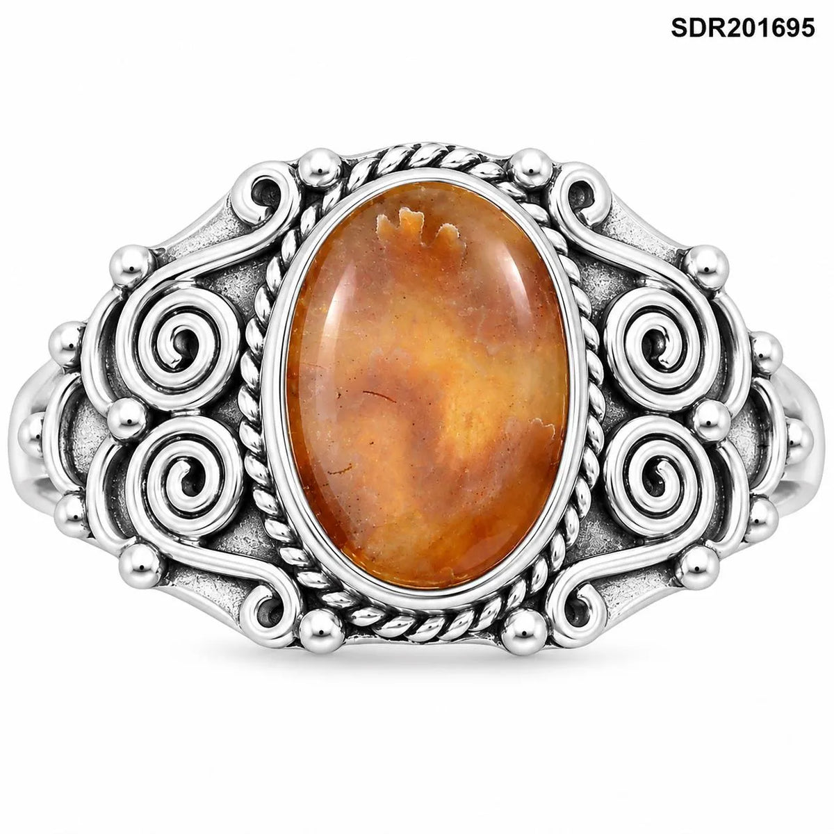 Sutured Ammonite - Madagascar Ring size-8.5 R-1282 SDR201695